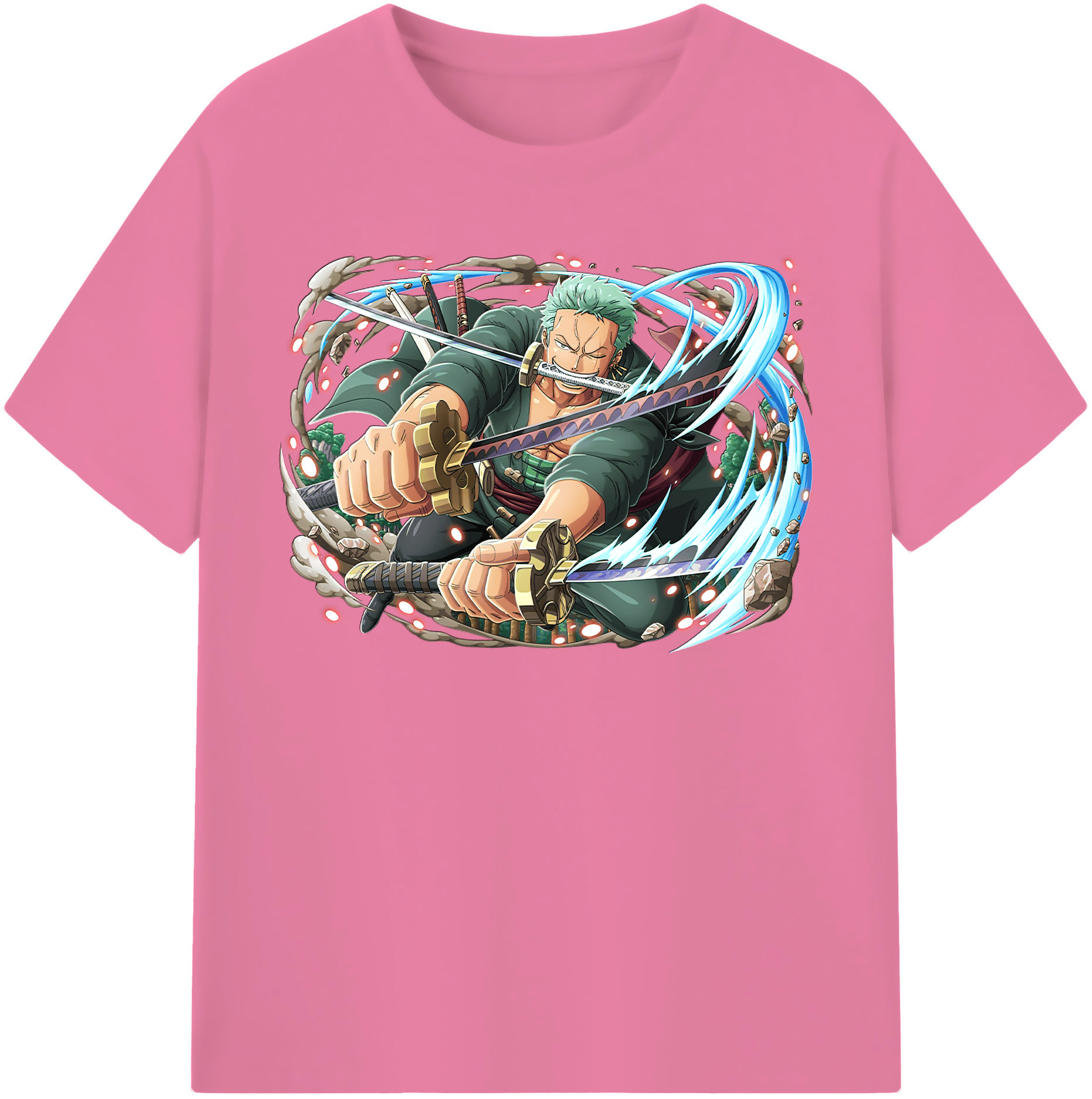 ワンピース ロロノア・ゾロ ONE PIECE Roronoa Zoro 綿100％半袖Tシャツ（フロントプリント）